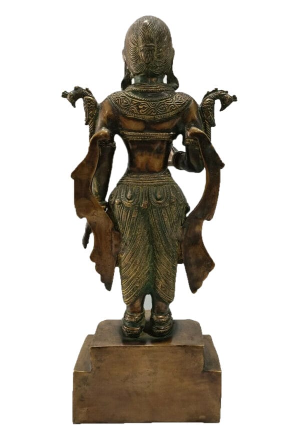 Exceptional 34" Vintage Bronze Deeplaxmi Statue - Image 5