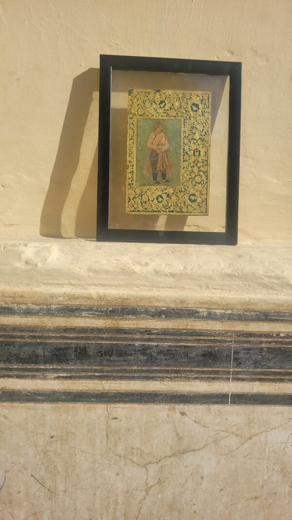 Vintage Mughal Gold Work Miniature Painting of a Mughal Prince with Mughal seals at the back - Image 8