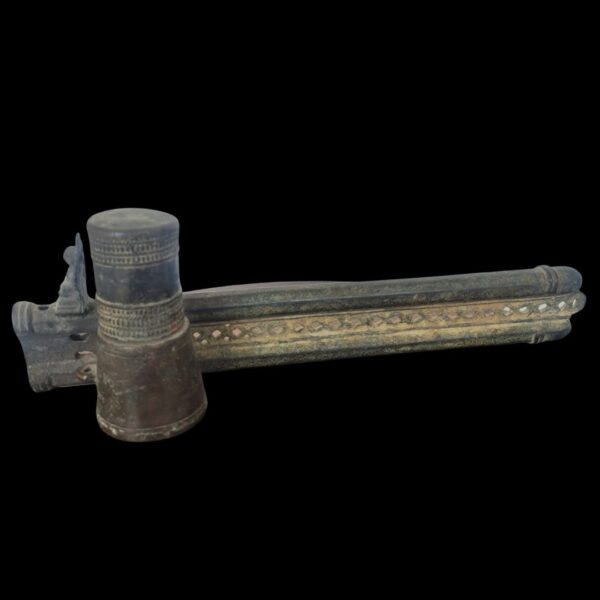 Rare Antique Mughal Brass Qalamdan – Pen Case & Inkwell