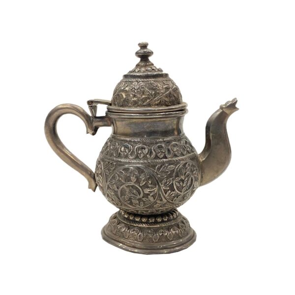 Tiny Silver Milk Pot – Handcrafted Floral Engraved (215g)