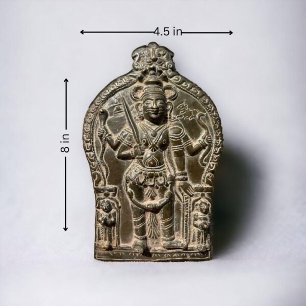 Antique Brass Veerbhadra Plaque – A Rare Collectible - Image 3