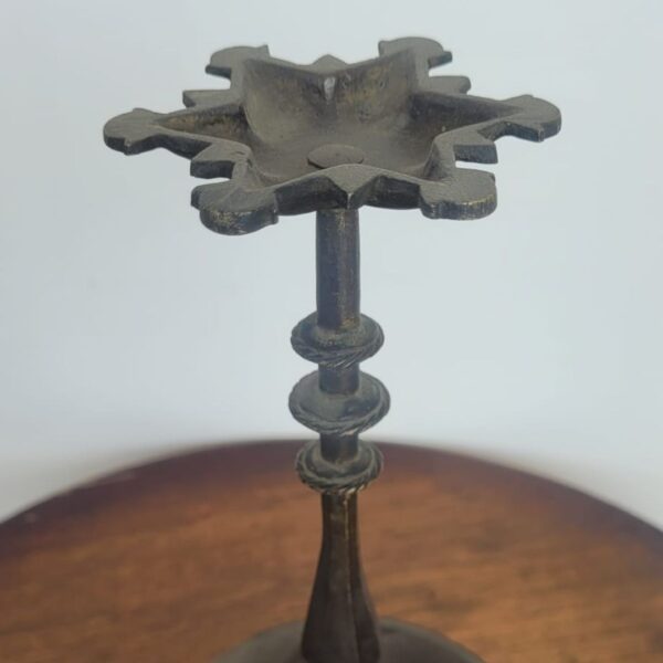 Antique Brass Oil Lamp – 9 Inches | Traditional Indian Deepam - Image 2