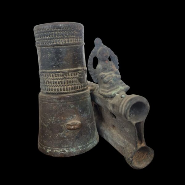 Rare Antique Mughal Brass Qalamdan – Pen Case & Inkwell - Image 2