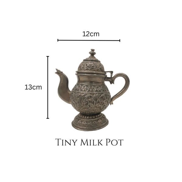 Tiny Silver Milk Pot – Handcrafted Floral Engraved (215g) - Image 3