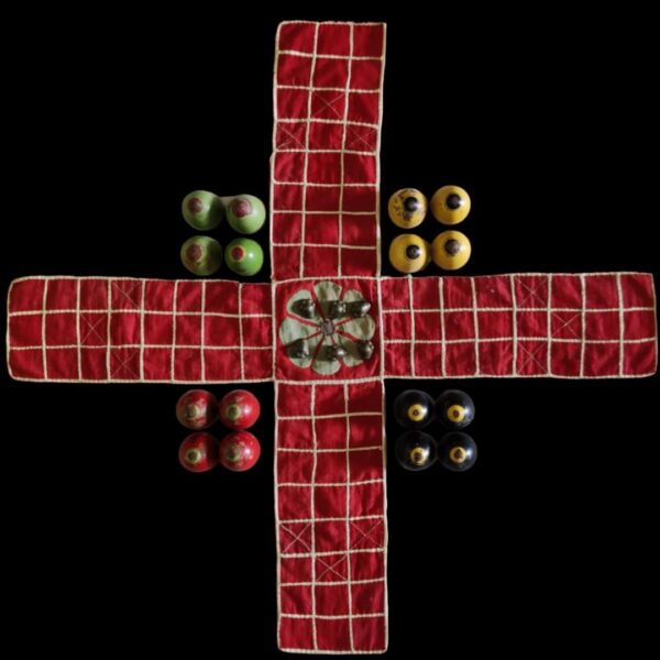 Antique Handmade Chopar/Chausar Game – Original Wooden Pawns - Image 2