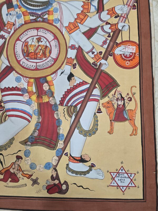 Vintage Hand painting on cloth hanuman ji rudra avtar - Image 3