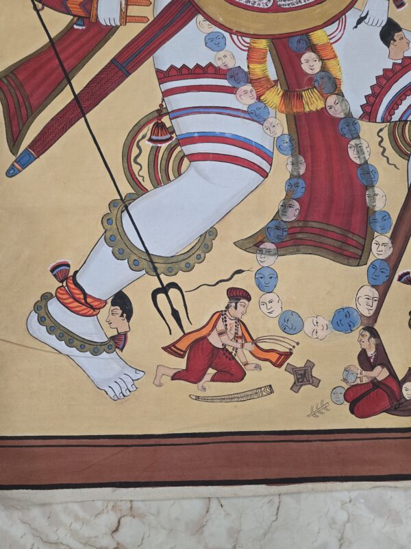 Vintage Hand painting on cloth hanuman ji rudra avtar - Image 2