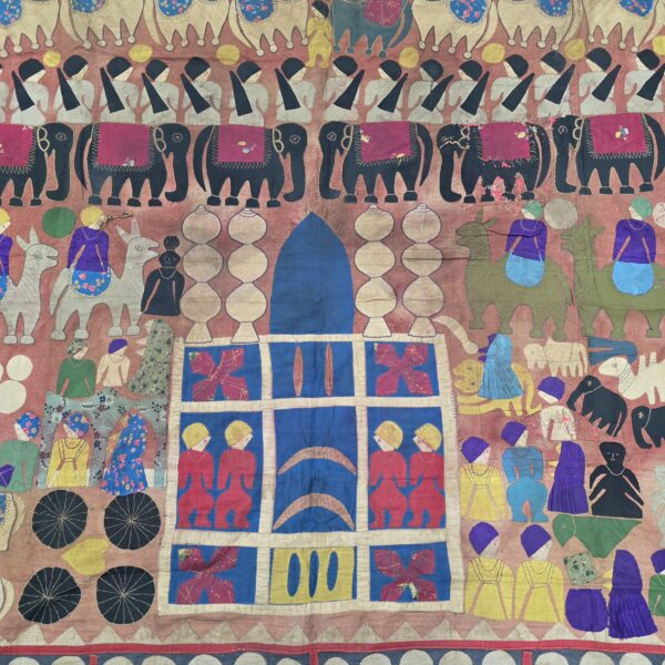 Antique Kundari patchwork wall hanging - Image 2