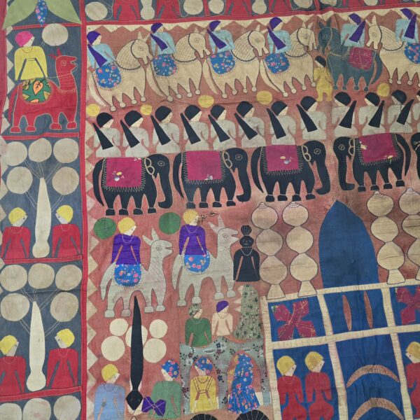 Antique Kundari patchwork wall hanging - Image 3