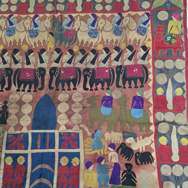 Antique Kundari patchwork wall hanging - Image 4