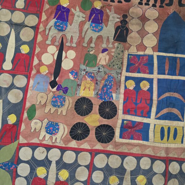 Antique Kundari patchwork wall hanging - Image 5