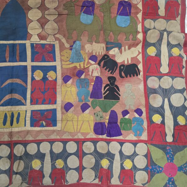 Antique Kundari patchwork wall hanging - Image 6