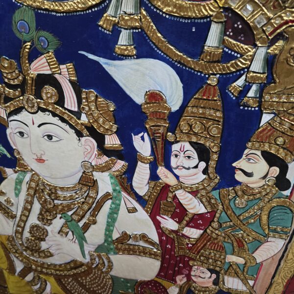 Krishna darbar Tanjore painting - Image 2