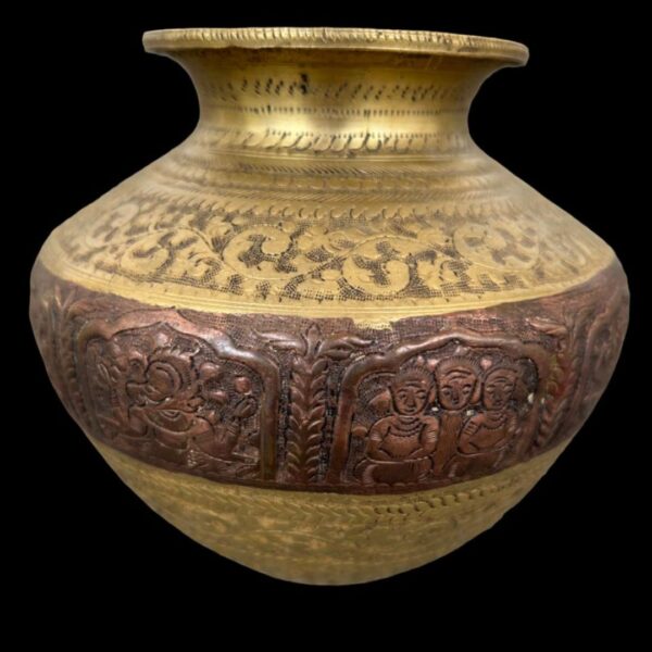19th Century Ganga Jamni Lotha Vessel from Gujarat (8 Inches) - Image 3