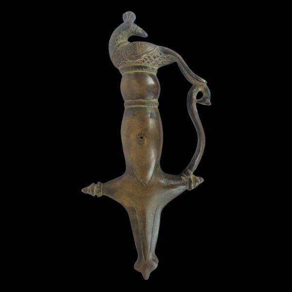 Antique Solid Brass Sword Hilt from Deccan Region – 8" - Image 3