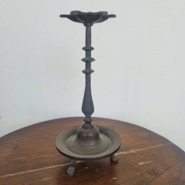 Antique Brass Oil Lamp – 9 Inches | Traditional Indian Deepam - Image 4