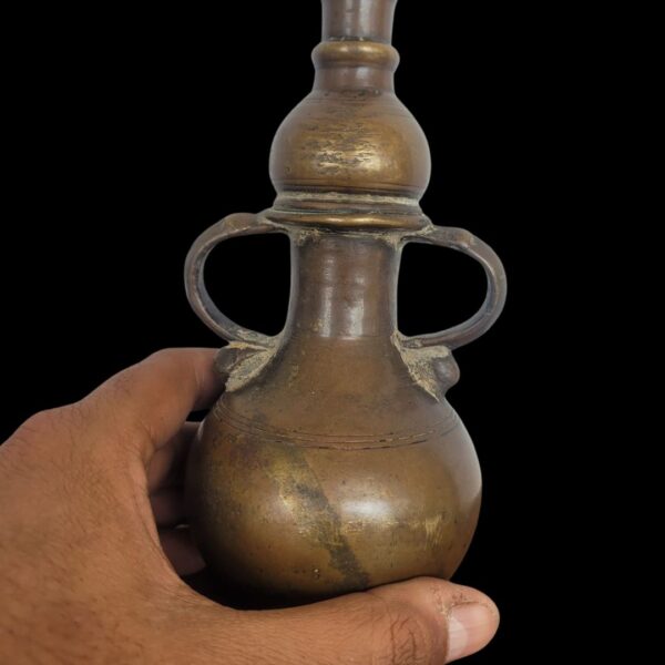 Antique South Indian Brass Oil Dispenser – 10 Inches - Image 4