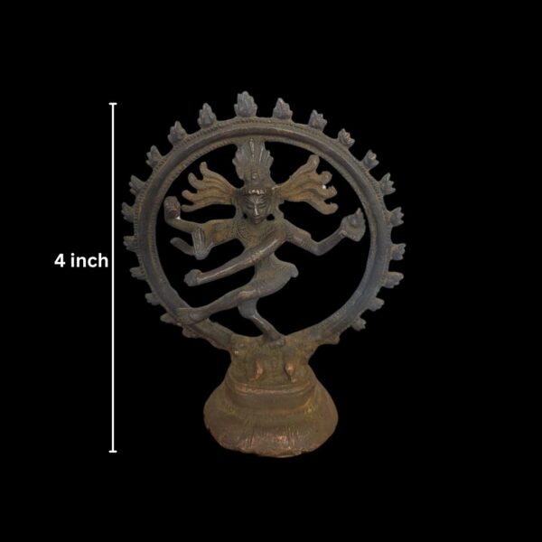 Small Antique Copper Nataraja – 4-Inch - Image 3