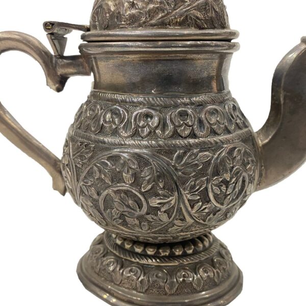 Tiny Silver Milk Pot – Handcrafted Floral Engraved (215g) - Image 2