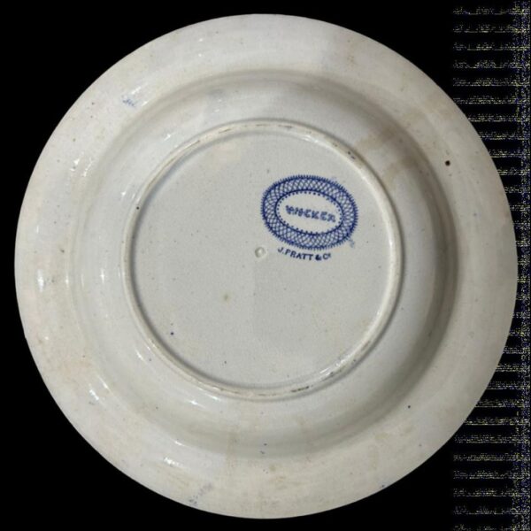 Antique J. Pratt & Co. Blue and White Porcelain Plate Set of 4 - 9in Dia - Image 3
