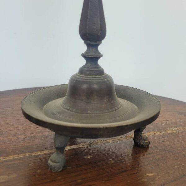 Antique Brass Oil Lamp – 9 Inches | Traditional Indian Deepam - Image 3