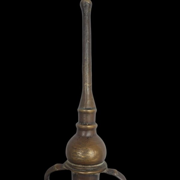 Antique South Indian Brass Oil Dispenser – 10 Inches - Image 3
