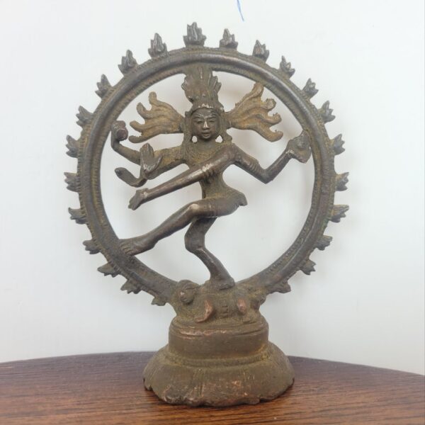 Small Antique Copper Nataraja – 4-Inch - Image 4