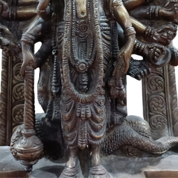 Exquisite Vintage Vishnu Dashavatara Bronze Statue – Divine Multi-Headed Form - Image 4