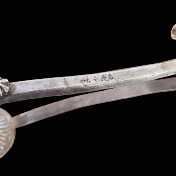 Antique Silver Aarti Lamp with Long Handle – 6 Wick Design - Image 5