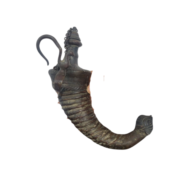 Antique Deccan Copper Gunpowder Flask – Horn-Shaped