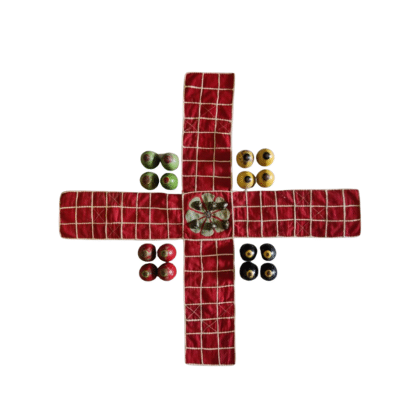 Antique Handmade Chopar/Chausar Game – Original Wooden Pawns