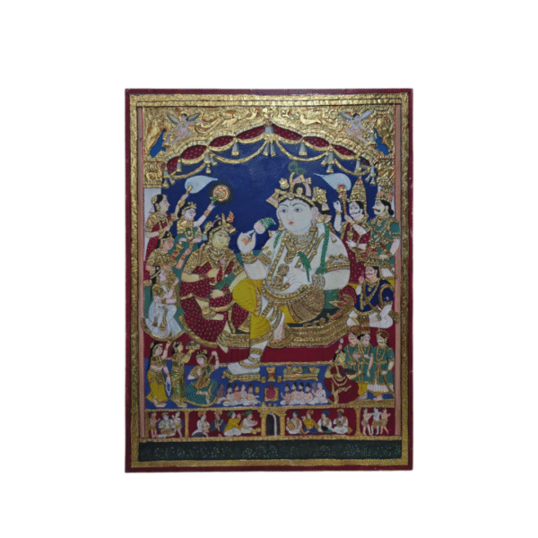 Krishna darbar Tanjore painting