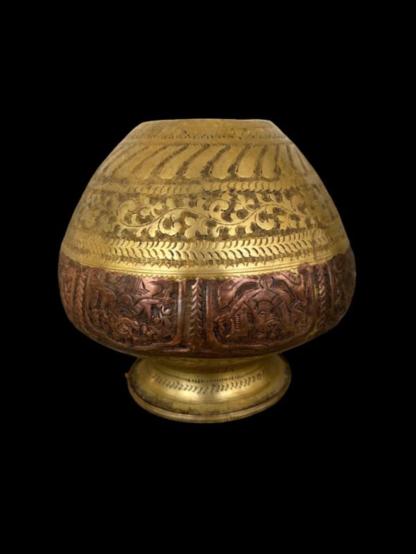 19th Century Ganga Jamni Lotha Vessel from Gujarat (8 Inches) - Image 4