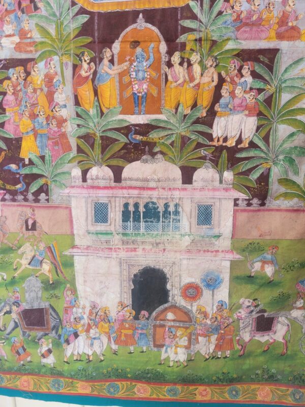 Vintage Nathdwara Pichwai Painting on Cloth – 64" x 49" - Image 6