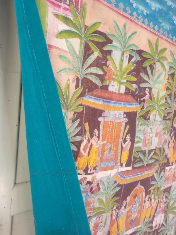 Vintage Nathdwara Pichwai Painting on Cloth – 64" x 49" - Image 4