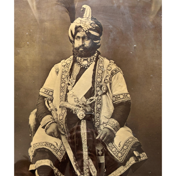 Vintage Maharaja Portrait – Antique Photograph (20x27 inches) - Image 2