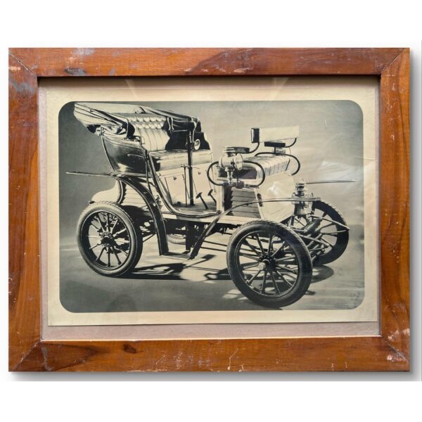 Vintage Framed Photo of Early Automobile – 21x16.5 Inches