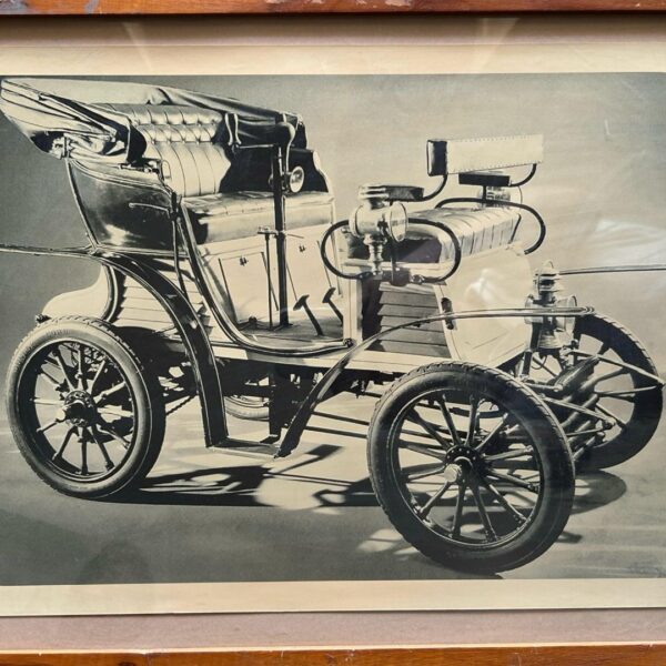 Vintage Framed Photo of Early Automobile – 21x16.5 Inches - Image 2