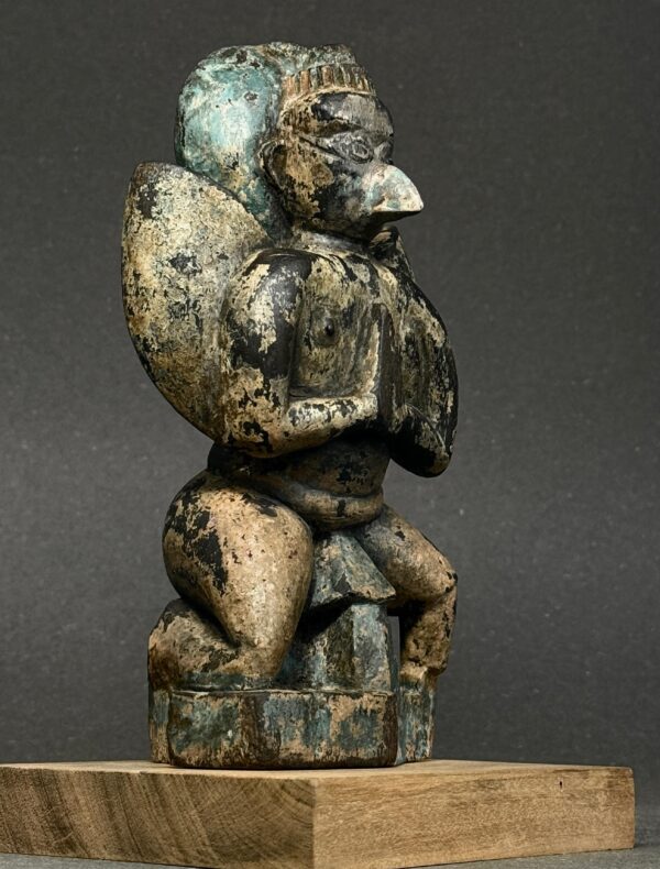 Antique wooden Garuda Figure Polychromed. Mounted on a wooden Base. - Image 4