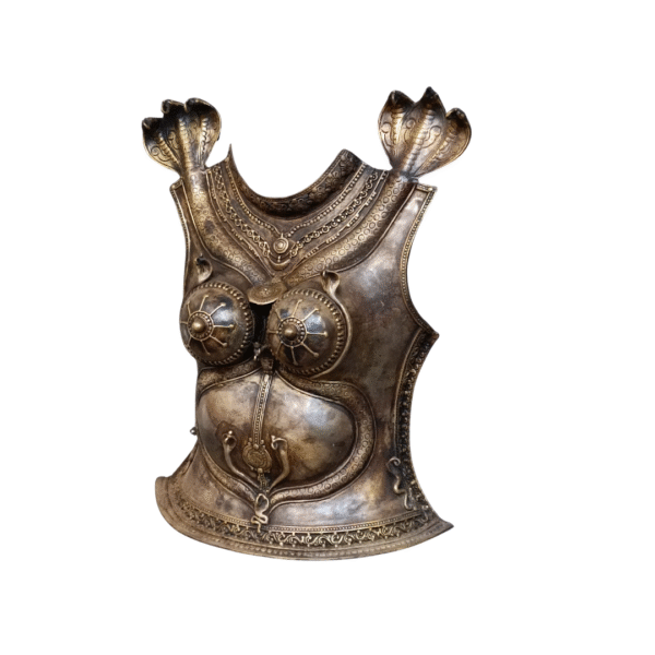 Antique Bronze Theyyam Breastplate – South Indian Ritual Armor (20in x 16in)
