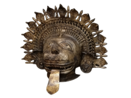 Antique Theyyam Pilichamundi Mask – Karnataka Tribal Ritual Art (39cm x 48cm)