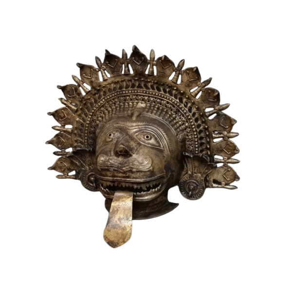 Antique Theyyam Pilichamundi Mask – Karnataka Tribal Ritual Art (39cm x 48cm)