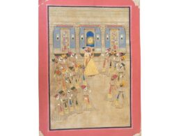 Royal Durbar Celebration | Vintage Indian Miniature Painting with Real Gold Work | 19.5 x 13.5 in