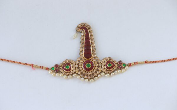 Old Sarpech With Uncut Diamonds, Rubies and Emeralds with Beautiful Enamel at the back