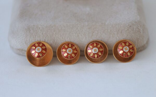 Gold Kurta Buttons With enamel - Image 3