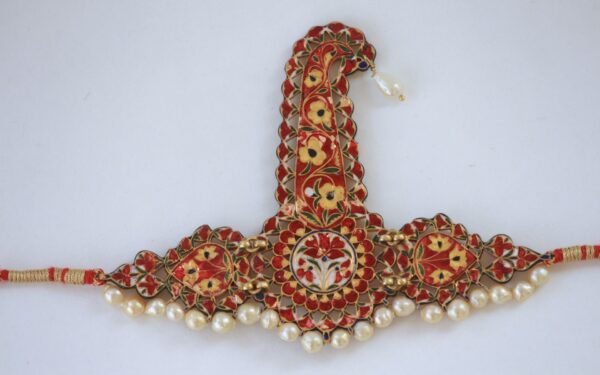 Old Sarpech With Uncut Diamonds, Rubies and Emeralds with Beautiful Enamel at the back - Image 3