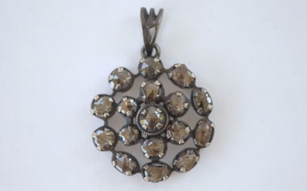 Silver Pendant with Rose Cut Diamonds - Image 3