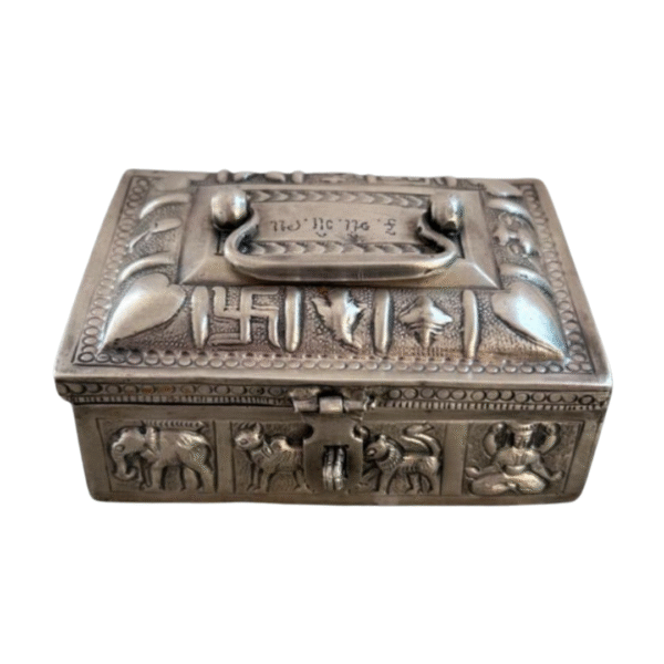 19th Century Jain Figurative Silver Box – 99% Pure Silver Collectible