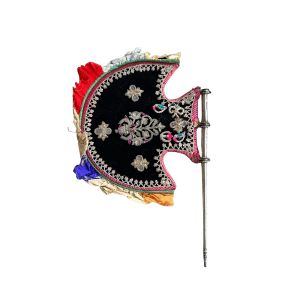 19th Century Royal Pankhi with Real Zari and Silver Handle