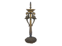 Antique Brass Oil Lamp with Parrot Motif – Traditional Indian Deepam